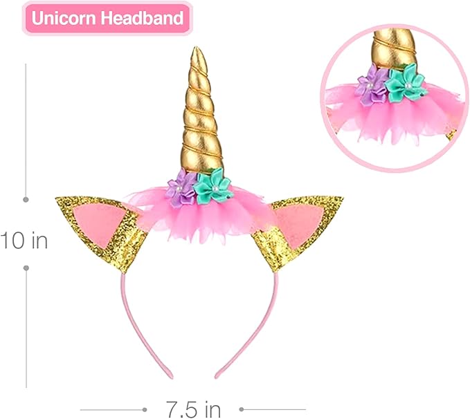 Tutu and Sian Unicorn Birthday Outfit for Girls - Shirt, Tutu Skirt Dress, Birthday Girl Crown, Hair Bow & Satin Sash (Mauve 3, 3 Years)