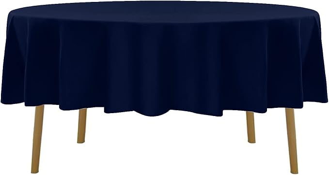 6 Pack Navy Blue Round Tablecloths 90 Inches Table Cloth Stain and Wrinkle Resistant Washable Polyester Table Cover Fabric for Party, Wedding,Dining,and Banquet Decoration