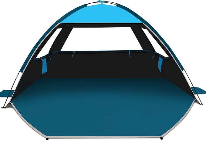 COMMOUDS Beach Tent Sun Shelter for 3/4/6/8 Person, UPF 50+ UV Protection Beach Shade Canopy Tent, Lightweight, Easy Set Up and Carry