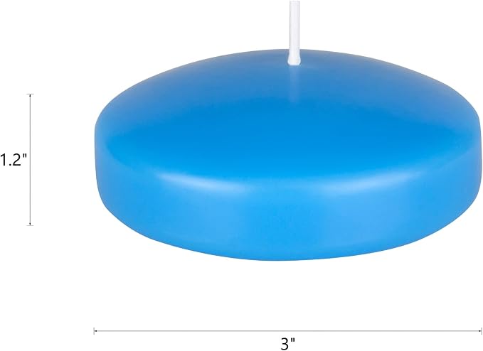 Mega Candles 4 pcs Unscented Light Blue Floating Candles, Hand Poured Wax Candle 3 Inch Diameter, Home Décor, Wedding Receptions, Centerpieces, Occasions, Events, Festivities, Meditations, Spas