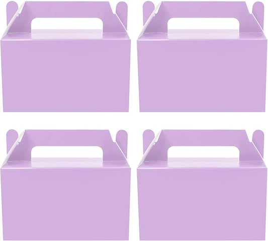 Oletx 12Pcs Purple Gable Gift Boxes, Party Favor Treat Box, Goodie Box, Cookie Candy Box for Purple Birthday Party, Baby Shower, Classroom Activity and Any Fun Occasion Decoration Supplies.