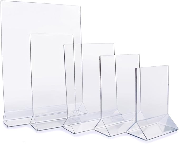 New Star Foodservice 22919 Acrylic Table Menu Card Holder, 3.5 by 5-Inch, Clear, Set of 12