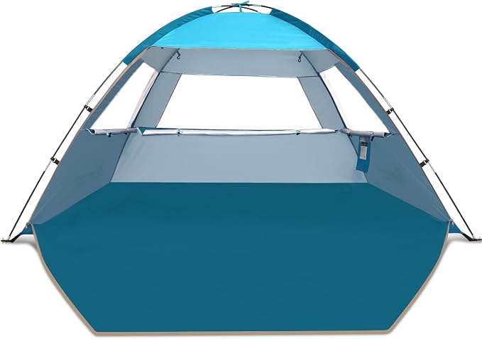 COMMOUDS Beach Tent Sun Shelter for 3/4/6/8 Person, UPF 50+ UV Protection Beach Shade Canopy Tent, Lightweight, Easy Set Up and Carry