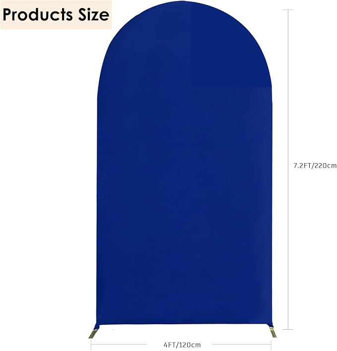 HAINARverS Wedding Arch Cover 7.2FT Spandex Fitted Stretchy Arch Stand Covers,2 Sided Round Top Chiara Backdrop Cover for Birthday Party Ceremony Banquet Baby Shower Arch Decoration(Royal Blue)