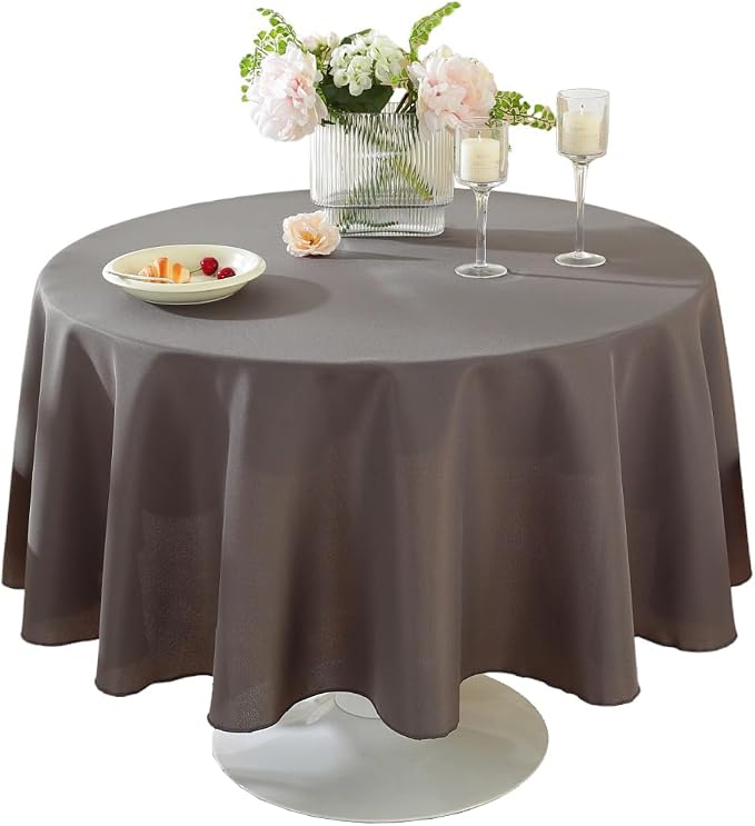 5 Pack Round Tablecloth 70 Inch Charcoal Tablecloth, Polyester Fabric Washable Table Cloth for Home, Party, Wedding or Restaurant Use.