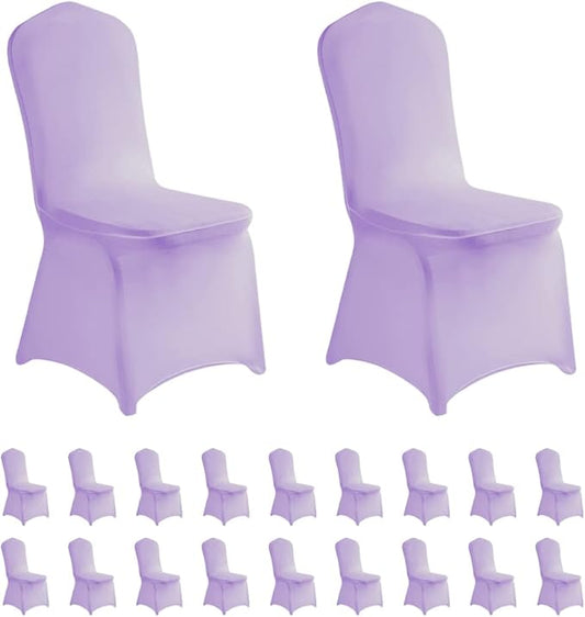 LZY 20pcs Spandex Chair Cover Stretch Slipcovers for Wedding Party, Dining Banquet Chair Decoration Covers (Lavender, 20)
