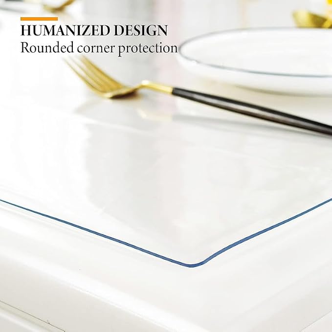 Deep Dream 2.0mm Clear Desk Cover Protector, 24×96 Inch Clear Table Protector, Rectangular Vinyl Desk Pad, PVC Plastic Table Cover for Office, Dresser, Night Stand, Computer & Writing Desk Tabletop