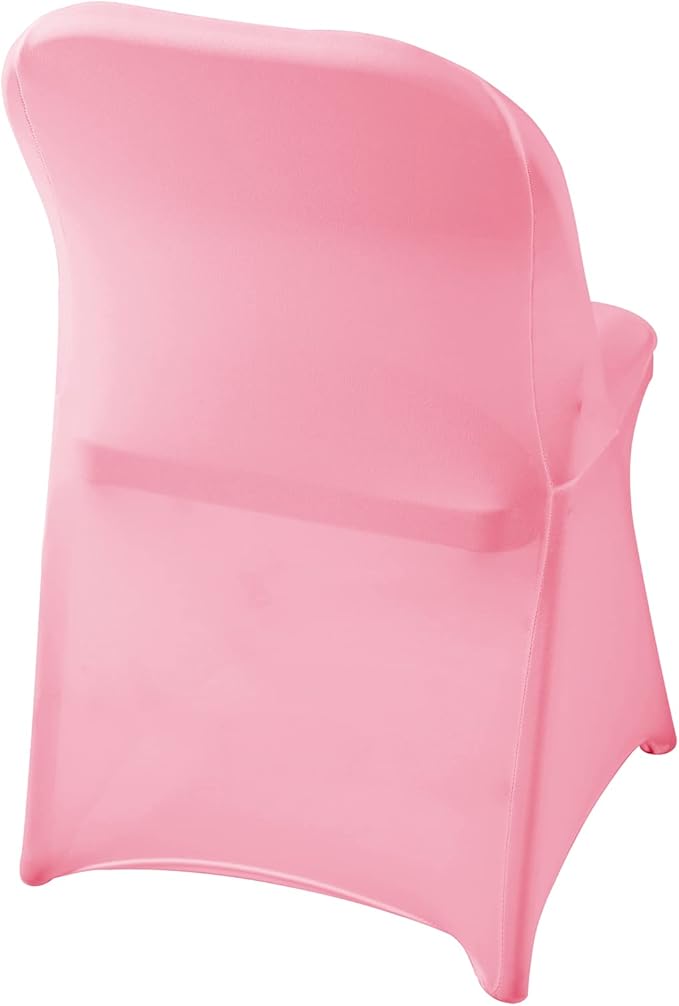 Spandex Chair Cover,25PCS,Living Room Folding Chair Covers,Removable Chair Covers Washable Protector Stretch Chair Cover for Party, Banquet,Wedding Event,Hotel(Pink)