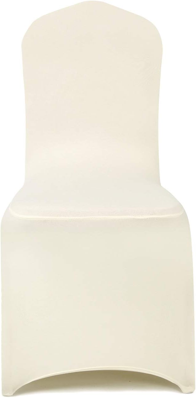 Peomeise Stretch Spandex Chair Cover for Wedding Party Dining Banquet Event (Ivory, 25)