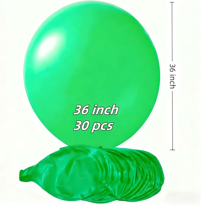 30 Pack Green Balloons 36 Inch Green Latex Large Balloon Bulk - for Forest Party Decorations and Events