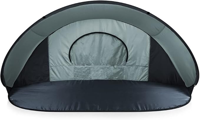PICNIC TIME NCAA Georgia Tech Yellow Jackets Manta Portable Beach Tent, Pop Up Tent, Beach Sun Shelter Pop Up, (Gray with Black Accents)