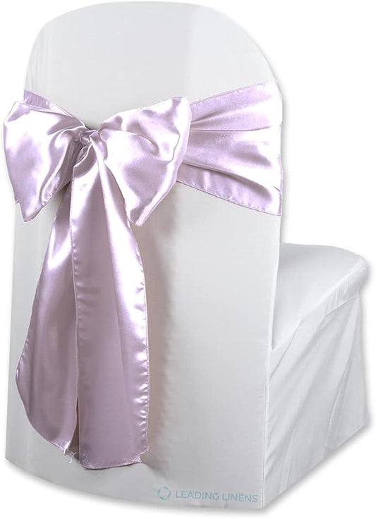 Satin Bow Sash Chair Cover Decoration - Elegant Sashes for Weddings, Banquets, Receptions, Special Events, Restaurants, and Parties - 28 Available Color Choices, Set of 150, Lavender