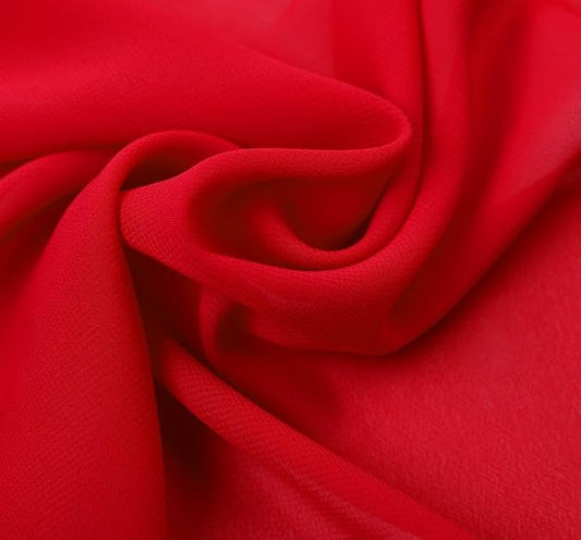 YYCRAFT Chiffon Fabric by The Yard 59" Wide 10 Yards, Red