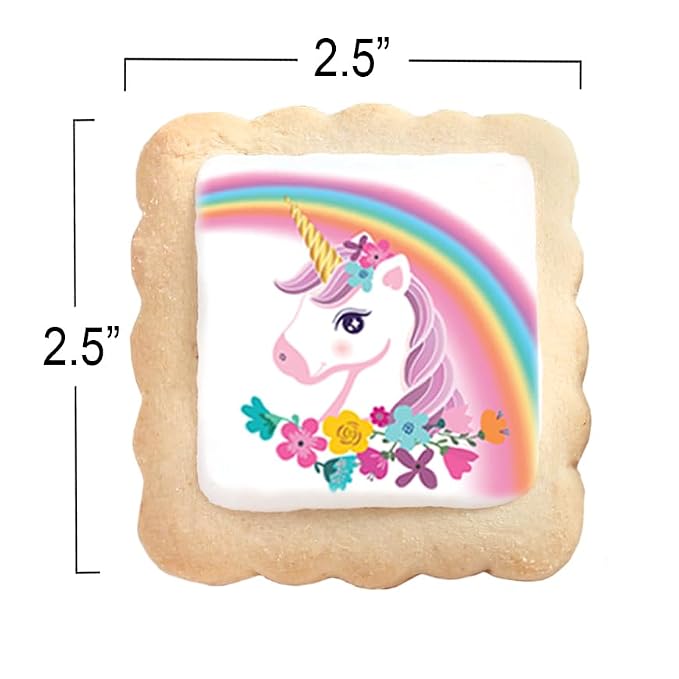Unicorn Cookies Individually Wrapped Bulk For Kids Theme Birthday Party Favors 24 Pack Bulk for Kids Party Sugar Cookie Rainbow Pink