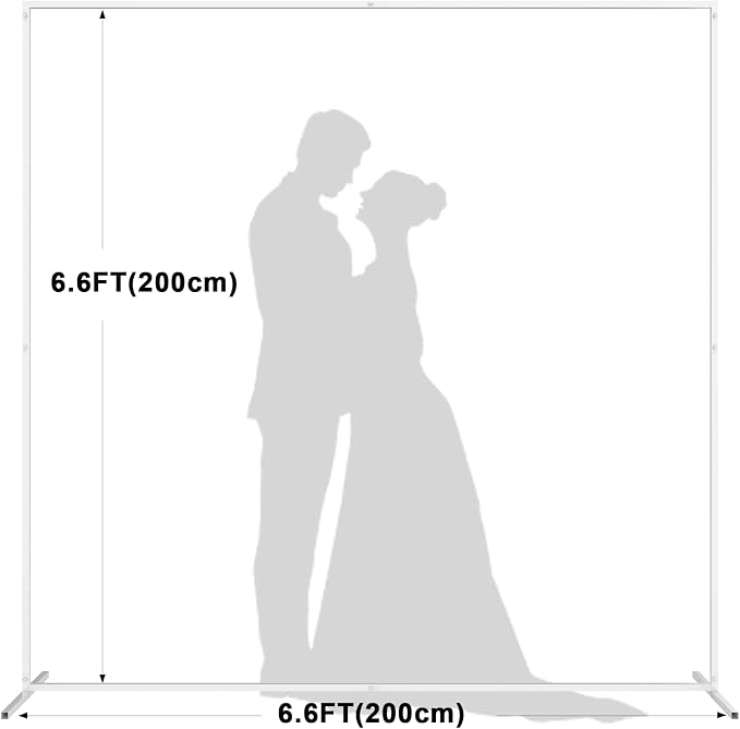 Wedding Arch Backdrop Stand 6.6x6.6 FT Square Wedding Arches for Ceremony White Metal Arch Stand for Wedding Bridal Shower Birthday Party Garden Floral Wedding Arbor Anniversary Event Decor