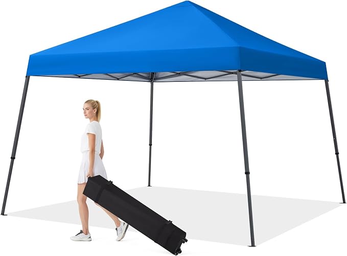 MASTERCANOPY Portable Pop Up Canopy Tent with Large Base(10x10,Blue)