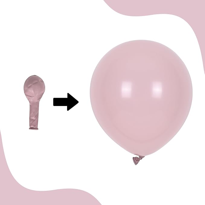 Pearl Dusty Pink Balloon Arch, Boho Double Stuffed Blush Pink Pearl White Balloons, Neutral Dusty Rose Ivory Clear Balloon Garland for Wedding Engagement Baby Bridal Shower Birthday Party Decorations