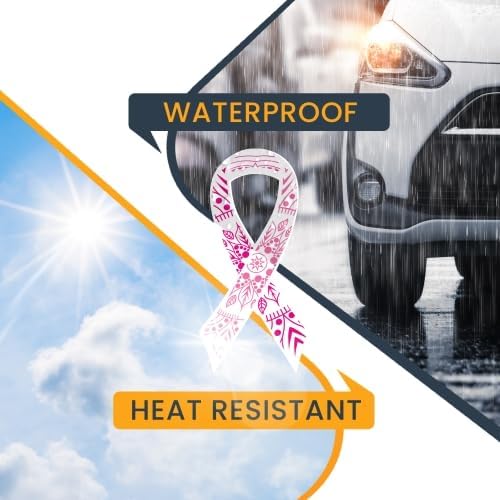 Magnet Me Up Breast Cancer Awareness Pink Mandala Ribbon Magnet Decal, 3.5x7 Inches, Automotive Magnet for Car Truck SUV, Stick to Any Magnetic Surface, Showing Support or Fundraising, Crafted in USA