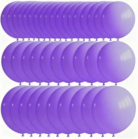 50 Pcs Giant Purple Latex Balloon Kit - Mixed Sizes 18", 24", 36" Ideal for Halloween, Easter, Weddings, Bridal Showers, Baby Showers & Events