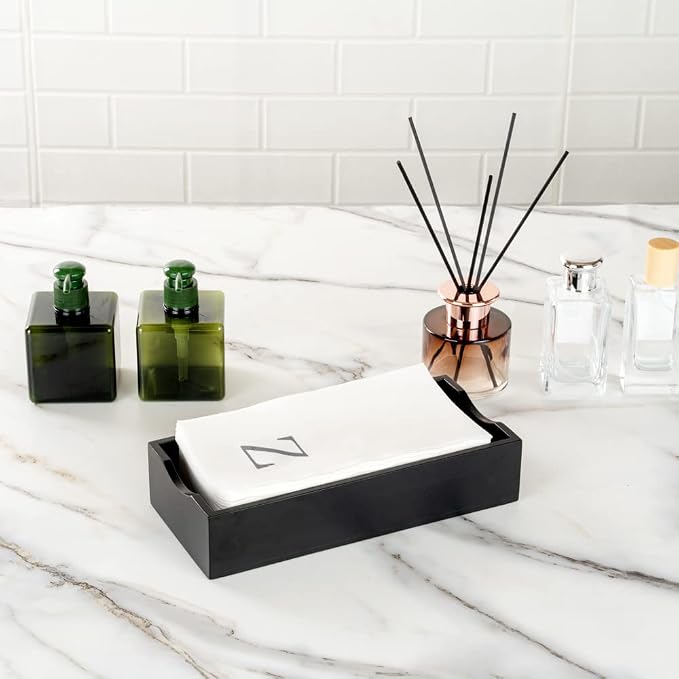 Luxenap 15.8 X 7.9 Inch Linen-Feel Guest Towels, 50 Lettered Hand Towels - Silver Letter 'Z', Sans Serif Font, White Paper Dinner Napkins, airlaid, For Restrooms And Tables - Restaurantware
