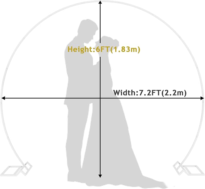 Wokceer Wedding Arch 7.2FT Round Backdrop Stand Metal Circle Backdrop Stand Circle Balloon Arch Stand Frame for Birthday Party Bridal Shower Anniversary Ceremony Candy Tables Celebration