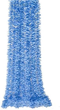 32.8Ft Artificial Silk Wisteria Vine Hanging Flowers Garland Home Outdoor Wedding Arch Garden Wall Decor,Pack of 10 (Blue)