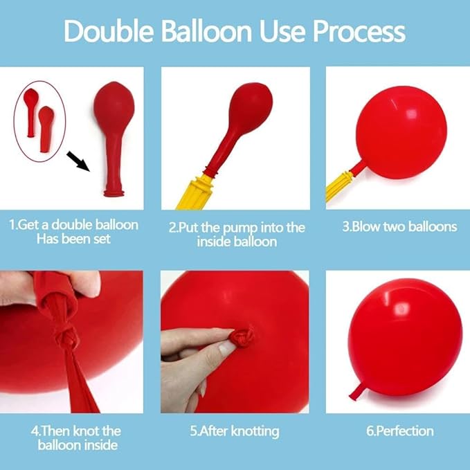 Red Blue Cherry Balloon Arch Kit Double Stuffed, Ruby Red Dusty Light Blue White Sand Ivory Balloon Garland with Long Latex Balloons for Cherry on Top Birthday Mothers Day Baby Shower Party Decor