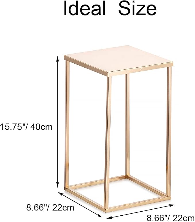 Gold Tall Stand for Wedding: 15.8in, With Metal Panel, Packs of 10 | Columnar Cube Shape, Easy to Assembly, Flowers Cakes Drinks Display Table Centerpieces for Wedding Party Event
