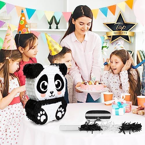 Panda Pinata, Hand Made Animal Pinata Perfect for Birthday Party, Theme Party, Decoration(17x13x4 Inches)