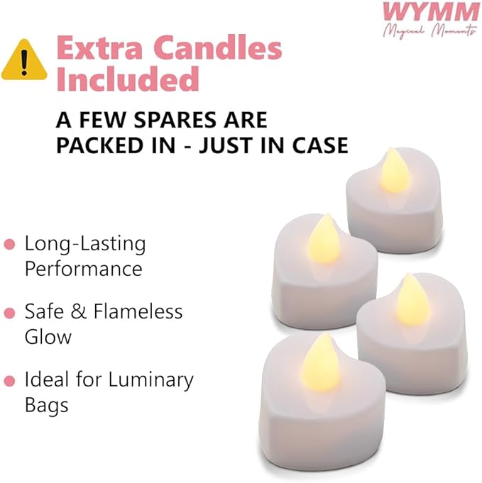 WYMM "Congratulations Decorations Light up Letters with Tea Lights Candles and Rose Petals Included - Luminary Paper Bags to be Used as Congratulations Banner and Congrats Banner for Your Loved One