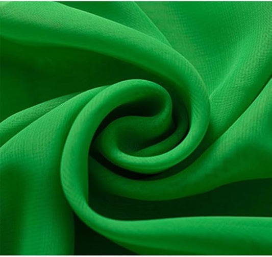 YYCRAFT Chiffon Fabric by The Yard 59" Wide 10 Yards, Emerald Green