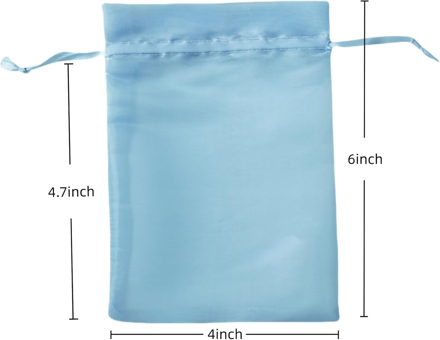 20 Pcs Blue Small Organza Bags 4X6 inch for Wedding Favors with Drawstring, Mini Mesh Gift Bags Jewelry Pouch for Candy Bridal Shower Party Favor Baby Shower Christmas