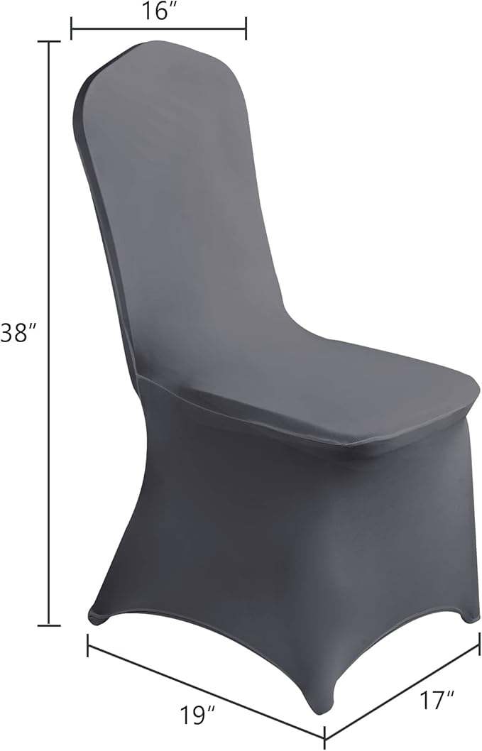 SuperO Waterproof Spandex Chair Cover 25PCS, Stretch Dining Chair Covers, Polyester Outdoor Chair Covers, Protector Stretch Chair Cover for Party Universal, Banquet, Wedding Event, Hotel(Grey)