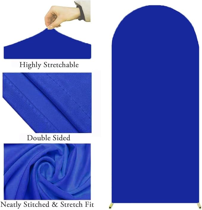 7.2 FT Arch Backdrop Cover, Royal Blue Wedding Arch Cover, Spandex Arch Backdrop Stand Cover for Party Celebration Proposal Birthday
