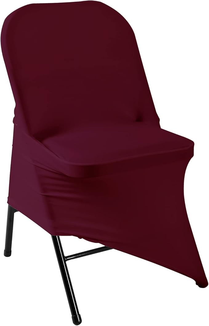 Spandex Chair Cover,12PCS,Living Room Folding Chair Covers,Removable Chair Covers Washable Protector Stretch Chair Cover for Party, Banquet,Wedding Event,Hotel(Burgundy)
