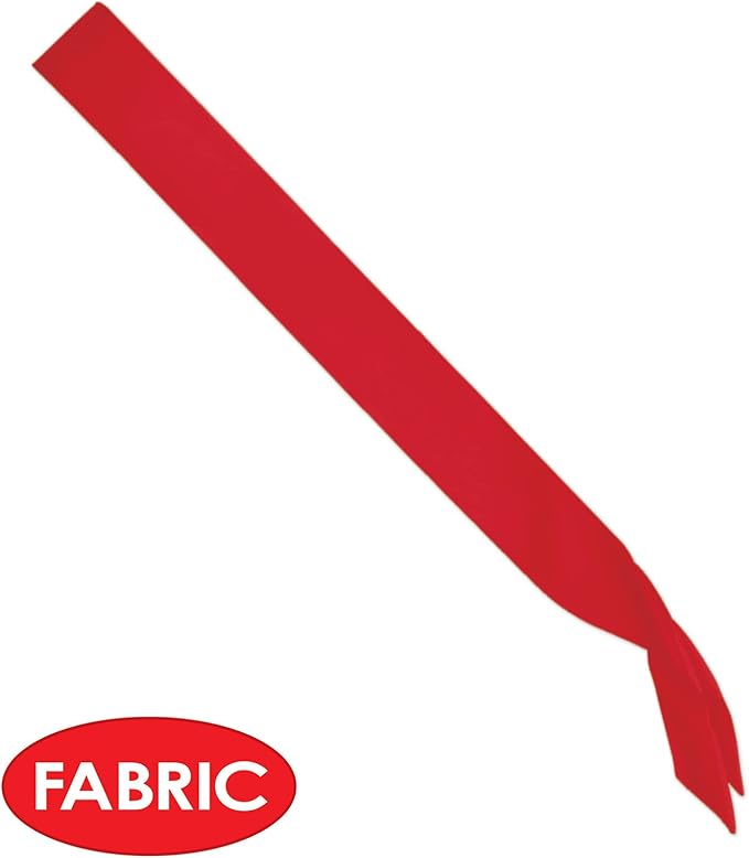 Beistle Red Satin Sashes, 2-Count Customizable Fabric Wearable for Birthdays, Bachelorette Parties, Costumes, Events & Celebrations, Blank Design for DIY Personalization, 33" x 4"