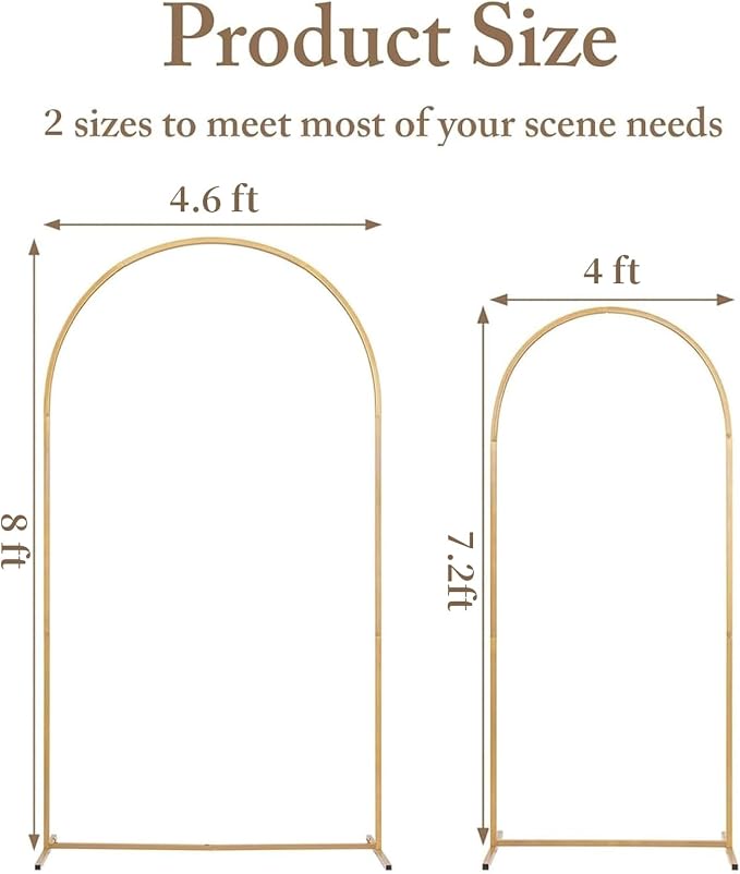Toolterritary Metal Arch Backdrop Stand and Cover Set, 8FT, 7.2FT Party Backdrop, Easy to Assemble, Backdrop Stand for Parties, Birthday, Baby Shower