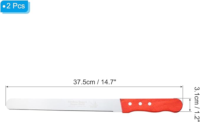 PATIKIL Floral Foam Knife, 2 Pcs 37.5 x 3.1CM Florist Professional Cutting Knife for Flower Foam Block Cake, Wooden Handle