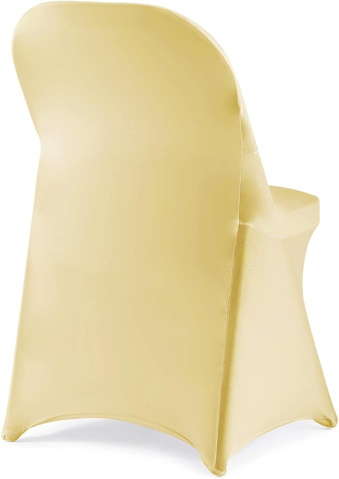 Howhic Folding Chair Covers - 36pcs, Universal Spandex Fitted Covers for Parties, Weddings, Banquets & Conferences (Champagne)