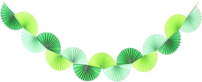 uxcell Paper Fan Garland, 5.25ft Paper Garland Hanging Decorations Set Party Hanging Decorations Fans for Birthday Parties Holiday Ornaments Family Gatherings Weddings, Green