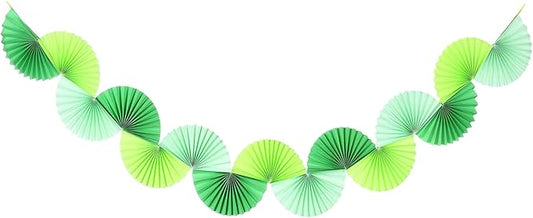uxcell Paper Fan Garland, 5.25ft Paper Garland Hanging Decorations Set Party Hanging Decorations Fans for Birthday Parties Holiday Ornaments Family Gatherings Weddings, Green