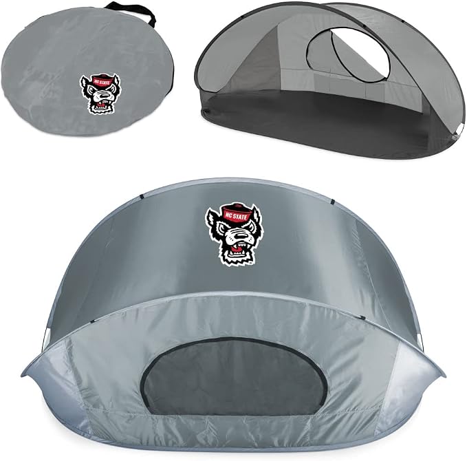 PICNIC TIME NCAA Georgia Tech Yellow Jackets Manta Portable Beach Tent, Pop Up Tent, Beach Sun Shelter Pop Up, (Gray with Black Accents)