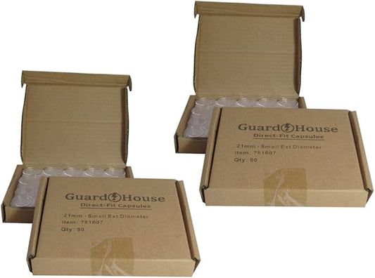 Guardhouse 21mm Direct Fit Coin Capsule for US and Canada Modern Nickel and Other Similar Sized Coins Pack of 100