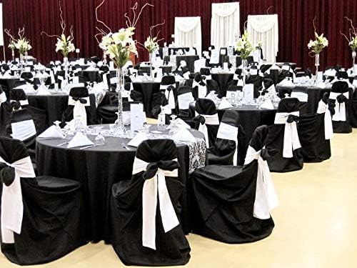 Obstal 10 PCS Satin Chair Sashes Bows for Wedding Reception- Universal Chair Cover Back Tie Supplies for Banquet, Party, Hotel Event Decorations