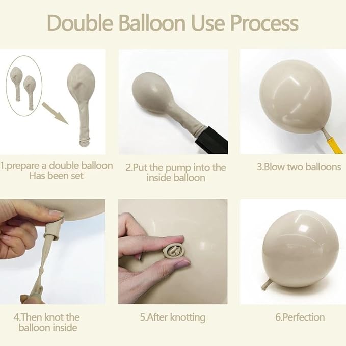 White Sand Balloon Double Stuffed Cream Off White Balloons Different Sizes Light Grey Latex Balloon Garland Pastel Balloons Arch Kit For Neutral Baby Shower Bridal Wedding Birthday Party Decor