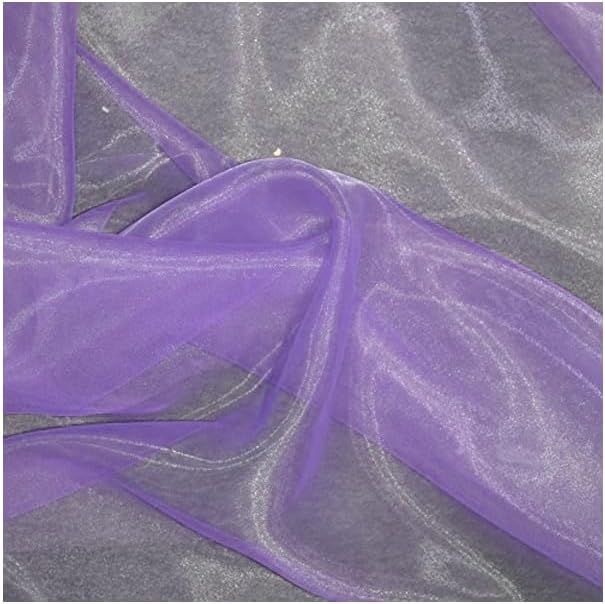 MDS Pack of 5 Yard Sheer Organza Fabric for Wedding Party Home Event Banquet Decorations, Backdrop Curtain Craft Dress Sewing Fashion DIY Crystal Organza Tulle Fabric Bolt 44” Wide - Lavender