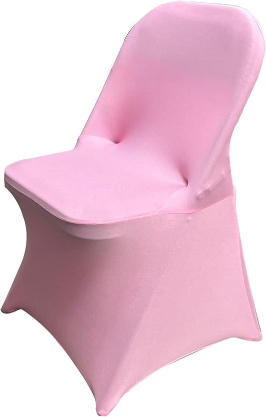 HAINARverS Stretch Spandex Folding Chair Covers 30PCS Universal Fitted Chair Cover Protector for Wedding,Party, Banquet, Holidays, Celebration, Decoration (Pink, 30 PCS)