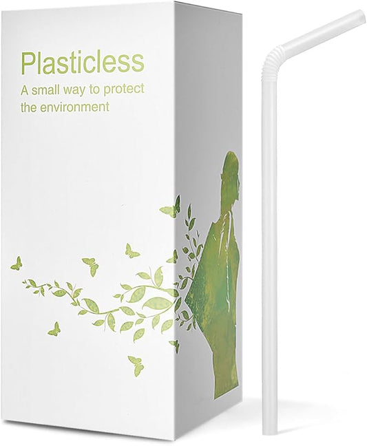 200 Count 100% Plant-Based Compostable 10.25 in Long PLA Straws-Plasticless Biodegradable Bendy Drinking Straws-A Fantastic Eco Friendly Alternative to Plastic Straw
