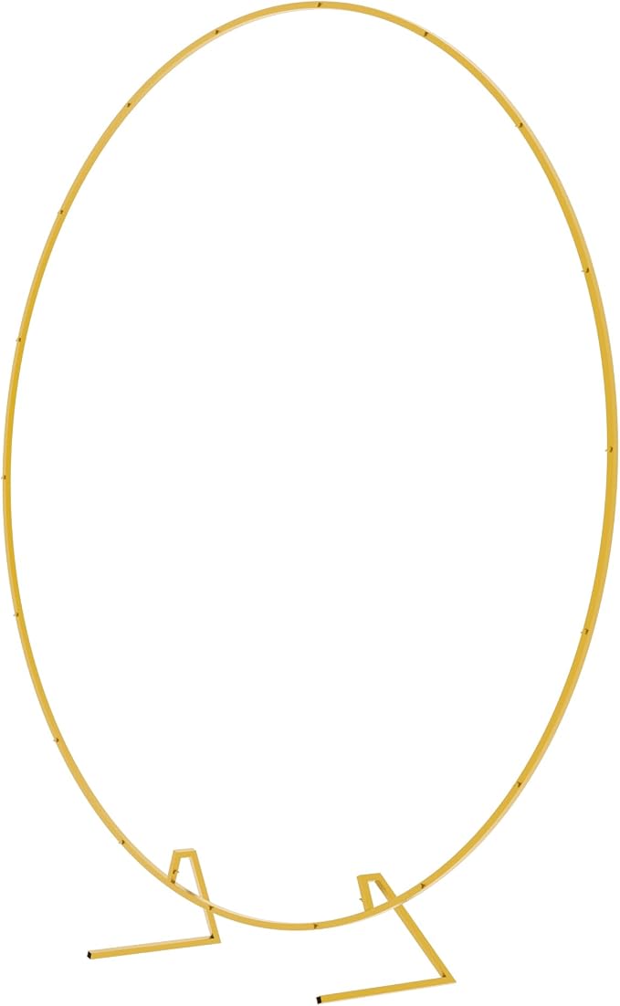 Wokceer Round Backdrop Stand 7.2FT Circle Balloon Arch Frame Circle Backdrop Stand Gold Round Arch for Wedding Birthday Party Bridal Shower Anniversary Event Ceremony Decoration