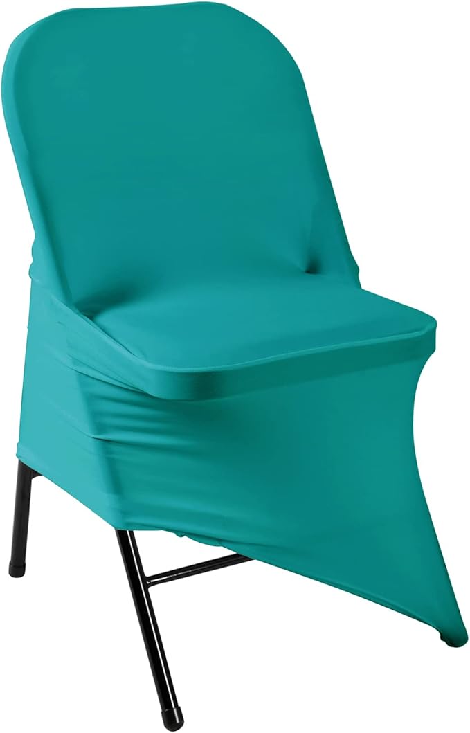Spandex Chair Cover,12PCS,Living Room Folding Chair Covers,Removable Chair Covers Washable Protector Stretch Chair Cover for Party, Banquet,Wedding Event,Hotel(Turquoise)